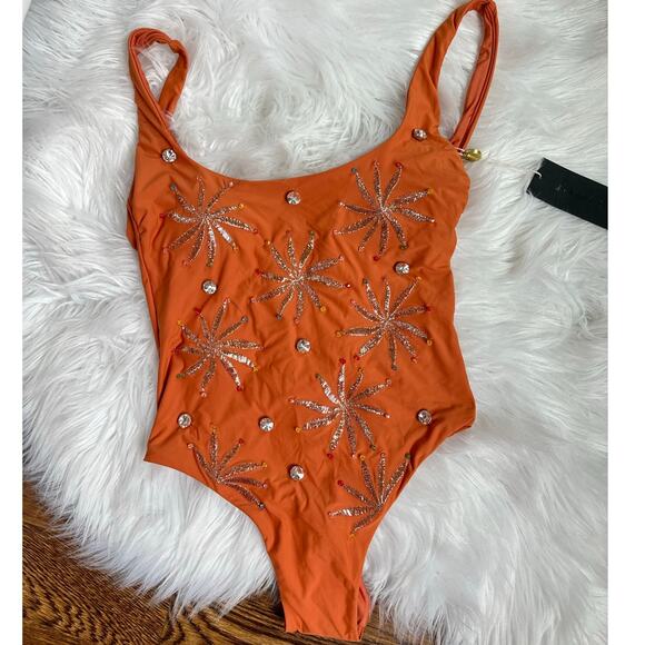 Gianni Bini x DANNIJO Jade Sunburst Gem Embellished One Piece Swimsuit XS NWT - Picture 3 of 4